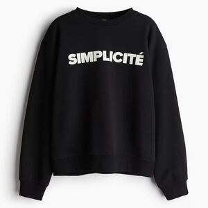 H&M Black Crew Neck Sweatshirt